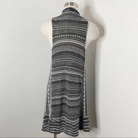 Anthropologie Moth Gray Open Sleeveless Long Duster Cardigan - Picture 7 of 12